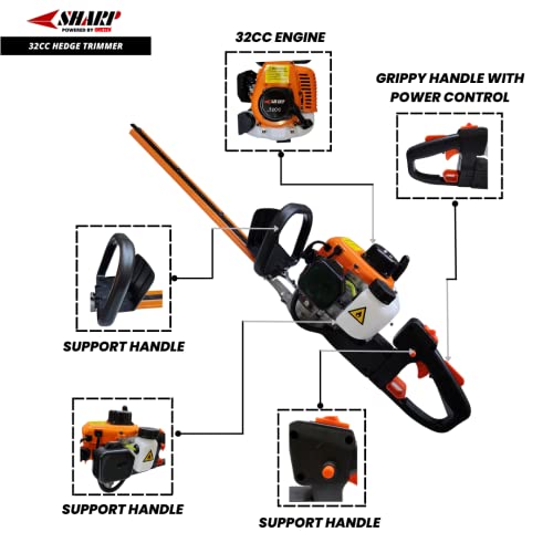 OREZEN Sharp 32CC - 2 Stroke Air Cooled Engine - Portable Crop Harvestor - (Hedge Trimmer)