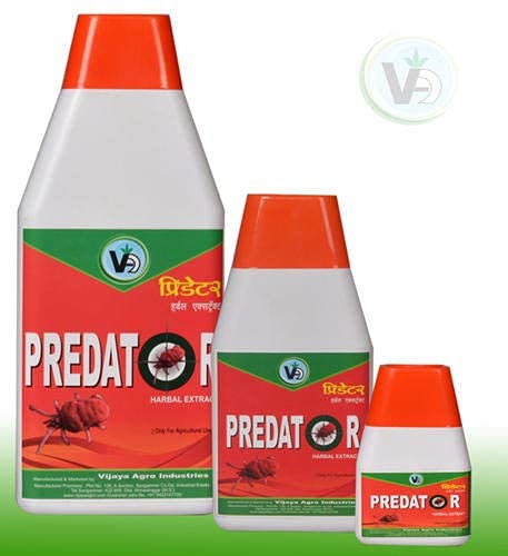 Vijaya Agro Industries Predator Miticide 250 ml | Herbal Home & Roof Gardening Manure | Efficient Remedy Against Plants Pest | Safe on Plants |, Pack of 1