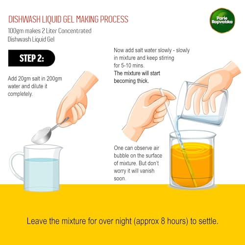Parle Ropvatika DIY 20 Liter Dishwash Liquid Gel Maker 1kg Lemon Fragrance, Leaves No Residue, Grease Cleaner For All Utensils (DIY: 20 Liter in 1kg (Lemon))