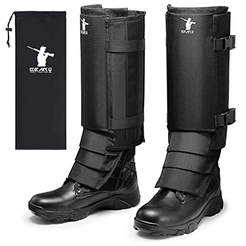 GearOZ Snake Gaiters, Waterproof Snake Guards for Lower Legs, Snake Bite Protection Chaps with 12 Individual PE Panels for Hunting Hiking and Farm Working