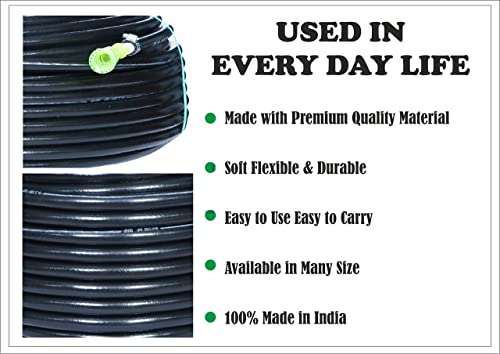 Tramp & Badger Heavy Duty Braided Water Hose Pipe with Water Spray Gun (0.5 Inch, Length: 10 Meters, Black)