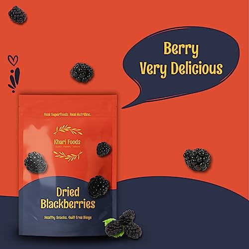 Khari Foods Seedless Dried Blackberries, Healthy Snacks, Fiber Rich, Highly Nutritional, No Added Sugar (100g)