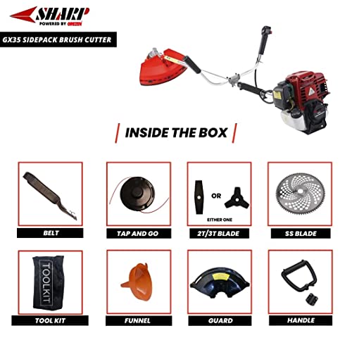 OREZEN Sharp gx35 sidepack - Portable Crop harvestor Brush Cutter Used for Grass Trimming,Weeding in Fruits and Vegetable (Brush Cutter)