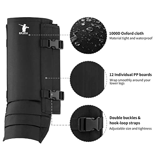 GearOZ Snake Gaiters, Waterproof Snake Guards for Lower Legs, Snake Bite Protection Chaps with 12 Individual PE Panels for Hunting Hiking and Farm Working