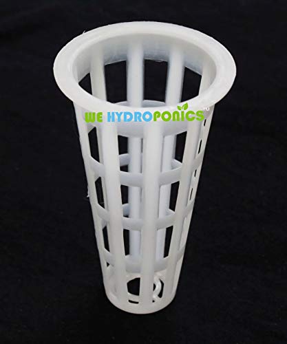 WE Hydroponics 2x4 inch Netpots - Set of 45, 2 inch top Diameter netpots with 4 inch Height, for NFT, Hydroponics, Aquaponic, Dutch Bucket, DWC, Kratky System and Nursery, Color : White
