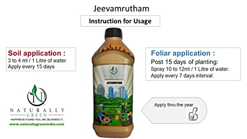 Naturally Green Jeewamrutham Organic Plant Growth and Immunity Booster Natural Plant Nutrients for Gardens 2 LTR