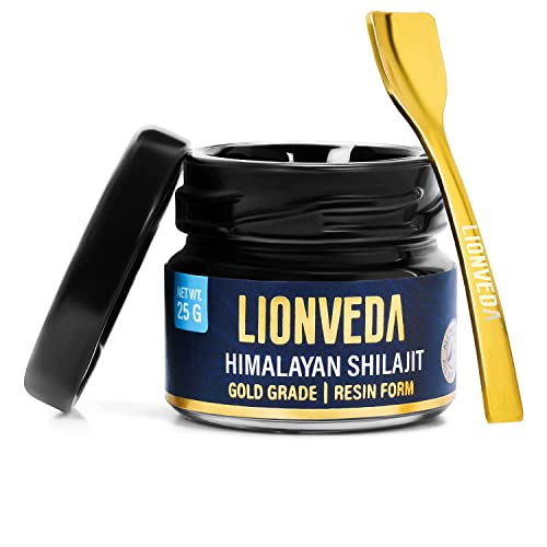 LION SAFFRON 1g Kashmiri Saffron Kesar + LIONVEDA 25g Original Shilajit for Stamina, Energy and Overall Health (Shilajit Kesar/Shilajit Saffron) (Himalayan Shilajit Resin/Shilajeet)