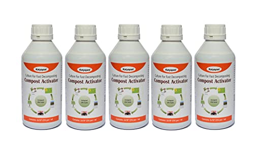 Katyayani Compost Accelerator 5L Bio Decomposing Culture Used for Farming and Home Garden Converts Waste into Fertiliser Manure Compost Soil Maintain Nutrients (2 X 10^8 Cfu Ml/min) | 1000ml x 5