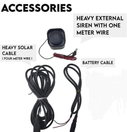 ZATKA Machine AC DC Solar Fence Energizer (jhatka Machine kit) with 200 pcs Insulator 25 pcs Corner and Siren with Cable Accessories