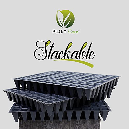 PLANT CARE Seed Starter Kit, 99 Cell Seedling Trays Gardening Germination Plastic Tray Nursery Pots Mini Propagator Plant Grow Kit Plug Tray for Seedling Germination (99 Cavity- 0.95mm)- Pack of 25