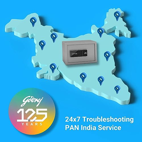 गोदरेज फोर्ट प्रो 10 लीटर डिजिटल इलेक्ट्रॉनिक सुरक्षित लॉकर घर और कार्यालय के लिए मोटरयुक्त लॉकिंग तंत्र के साथ (हल्का ग्रे)