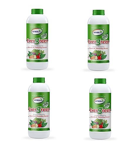 आत्मानम सदाबहार 500ml - जैविक फूल उर्वरक - फूल, फल, सब्जी, जड़ या बीज की जैविक वृद्धि - 4 का पैक