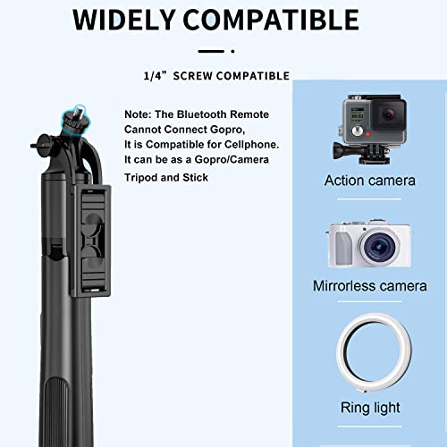 Mobilife Long Selfie Stick Tripod,Extra-long Selfie Stick with Large Reinforced Tripod Stand Upto 61 inch/156 cm,Super Long Multi-function Bluetooth Selfie Stick for YouTube Photo&Cooking Video Overhead Shoot Live Stream Selfie Stick Tripod for Mobile Pho