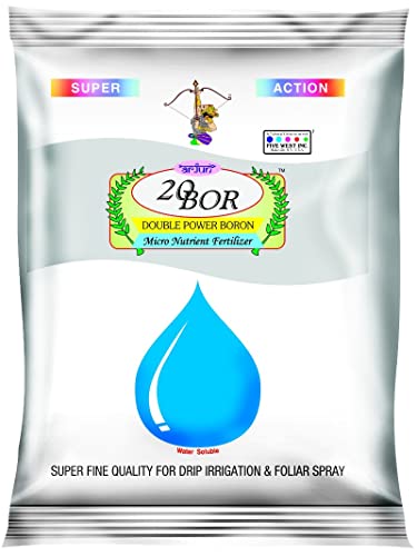 एग्रीकेयर अर्जुन 20 बोर | कृषि ग्रेड डबल पावर बोरॉन (20% बी) | पूरी तरह से पानी में घुलनशील सूक्ष्म पोषक तत्व उर्वरक | (1 किलोग्राम)
