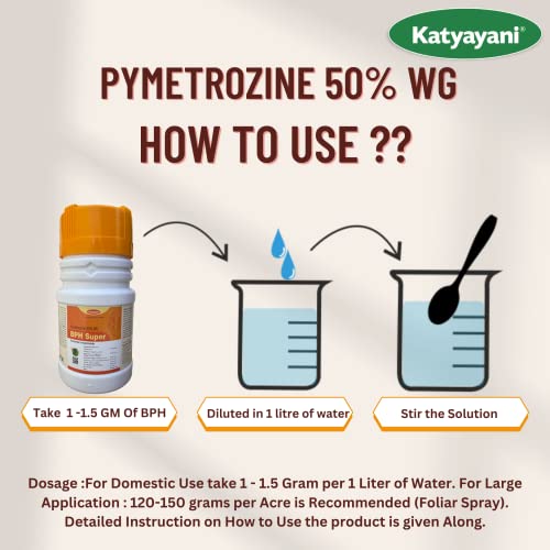 Katyayani BPH Super Pymetrozine 50% WG systemic Insecticide for Control Rice Plant Hopper Paddy Brown Plant Hopper Pesticide (1.5 KG (500g x 3))