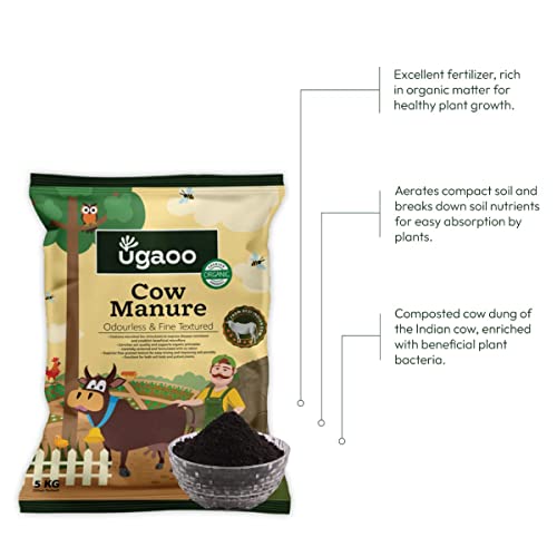 Ugaoo Cow Dung Manure Fertilizers for Plants & Home Gardening - 5 kg