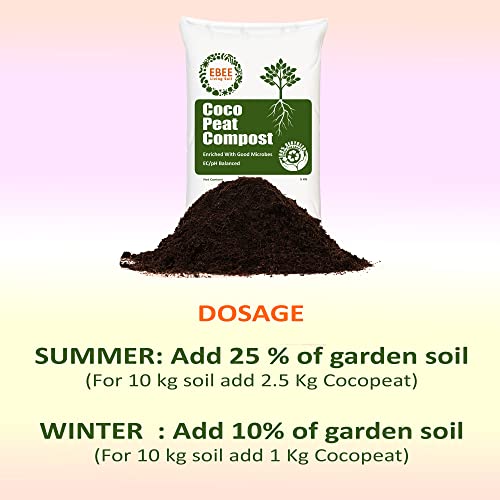 Ebee Cocopeat कंपोस्ट विथ लिव्हिंग सॉईल मायक्रोब्स - 5 किग्रॅ