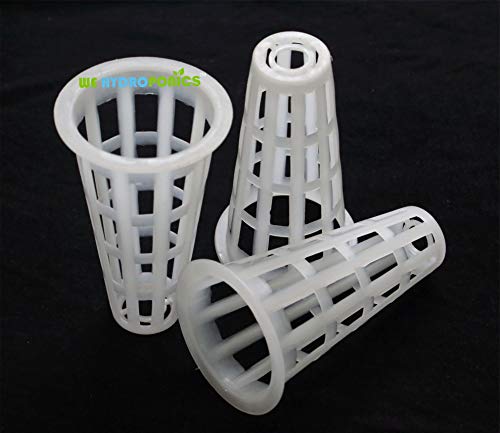 WE Hydroponics 2x4 inch Netpots - Set of 45, 2 inch top Diameter netpots with 4 inch Height, for NFT, Hydroponics, Aquaponic, Dutch Bucket, DWC, Kratky System and Nursery, Color : White