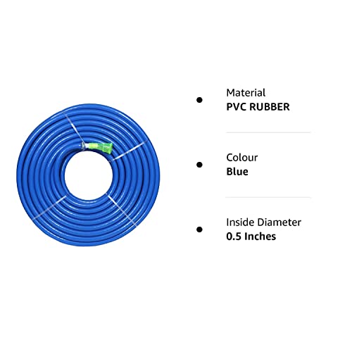 Tramp & Badger (Size : 1/2 (0.5) Inch, Length: 5 Meters, Blue) Heavy Duty Water Hose Pipe, Light Weight Easy to Connect For Garden, Car Wash, Floor Clean, Pet Bath, Park & Yard.