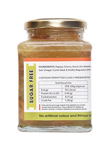 आर्कोस घर का बना चीनी मुक्त पपीता चटनी, 400 ग्राम