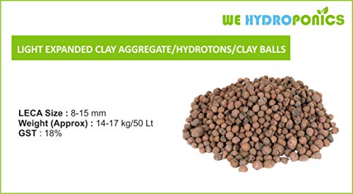 हम हाइड्रोपोनिक्स क्ले बॉल्स एलईसीए/हाइड्रोटोन्स/क्ले रॉक - 4 लीटर बैग (लगभग 1 किलो) मिट्टी रहित खेती, फ्लोटिंग पेबल्स के लिए