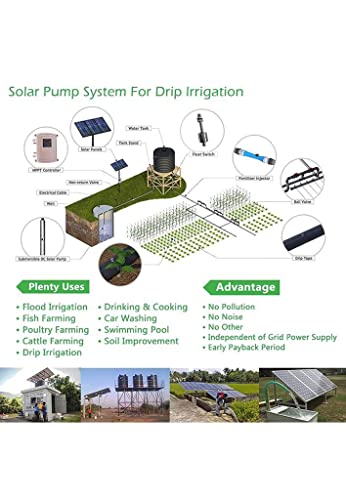 Asian Pumps & Machineries 4” Solar Water Pump Deep Bore Well impeller type Submersible BLDC with MPPT Controller 1500W Head 550-575 Feet, Flow 4000L/hr Outlet 1.25” With Tank Sensor kit 110V