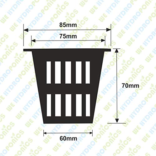 WE Hydroponics 3 Inch Netpots - Set of 50pc, for NFT, Hydroponics, Aquaponic, Dutch Bucket, DWC, Kratky System and Nursery, Black