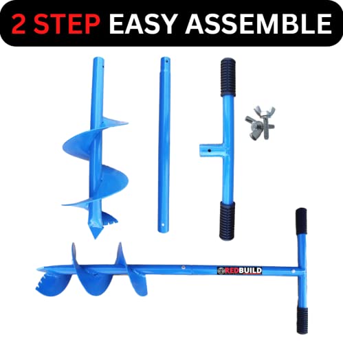 REDBUILD™ Blade Earth Auger Hole Digger | Hole Digger Gardening 6 Inches