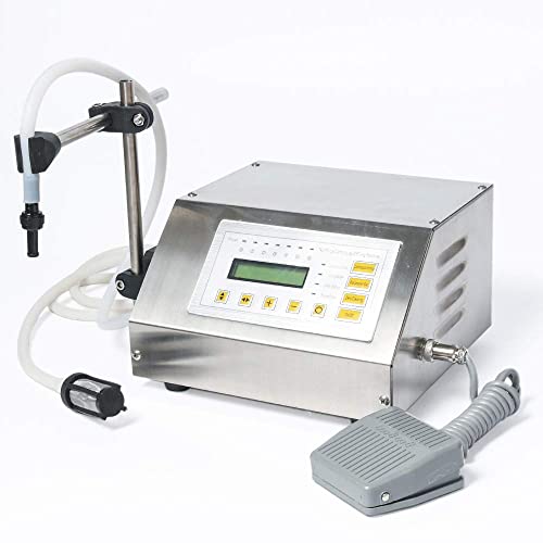 ZONEPACK लिक्विड फिलिंग मशीन पंप न्यूमेरिकल फिलर डिजिटल कंट्रोल ड्रिंक वाटर 5ml से 3500ml GFK160 (मशीन), सिल्वर