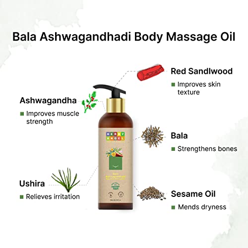 बच्चों और शिशुओं के लिए हर्बी एंजेल ऑर्गेनिक स्नान अनुष्ठान| जैविक सामग्री | बाला अश्वगंधादि तेल 200 ml | बॉडी क्लींजर 200 मिली | बॉडी बटर 200 ग्राम मुफ़्त | 2 खरीदें 1 ऑफर पाएं