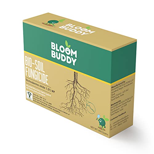 BLOOMBUDDY जैव माती बुरशीनाशक (ट्रायकोडर्मा विराइड 1.5% WP) वनस्पतींमध्ये बुरशीजन्य आणि जीवाणूजन्य रोग प्रतिबंधित करते 800 ग्रॅम (1 चा पॅक)