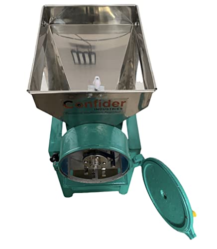 Confider 3 HP Hammer Mill Pulverizer Without Motor (स्टोन लेस आटा चक्की | स्टेनलेस स्टील हॉपर | घर किंवा व्यवसायासाठी वापरण्यासाठी | 25 kg/hr Cap | सर्व ॲक्सेसरीज समाविष्ट | सिंगल फेज)