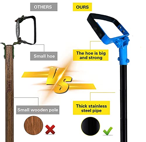 REDBUILD™ Heavy Duty Hand Weeder with Handle (5 Feet Handle with Grip) | Manual Weeder for Agriculture | Weed Remover | Weed Removal Equipment | Agriculture Tools for Farming | Stirrup Hoe
