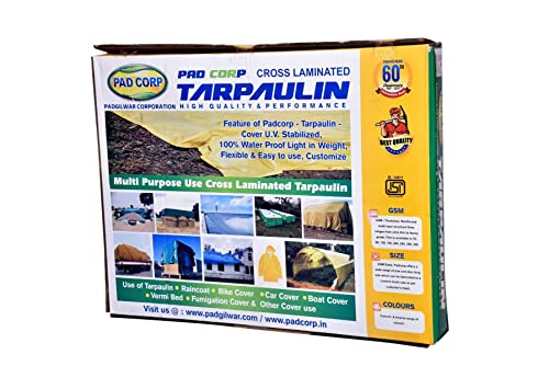 PAD Corp Cross Laminated Tarpaulin 250 GSM Heavy Duty Material, Weather Resistant, Multi Purpose Use (24 x 20 ft)