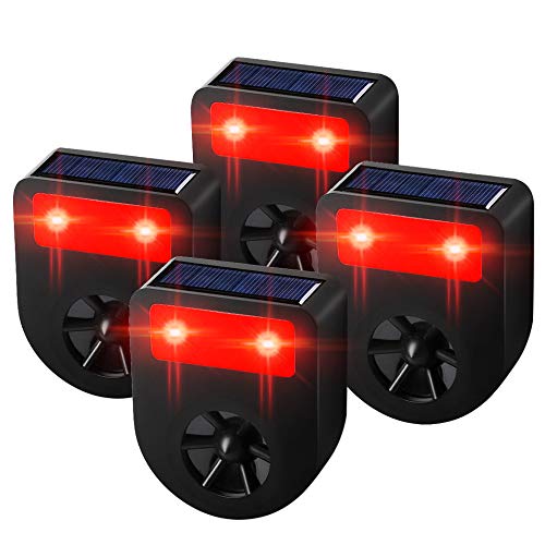 LOMEREY Pack of 4 Soar Powered Deer Chaser Light Nocturnal Animal Deterrent Scares Coyote Fox Racoon Skunk Nighttime Animal from Garden, Yard, Chicken Coop