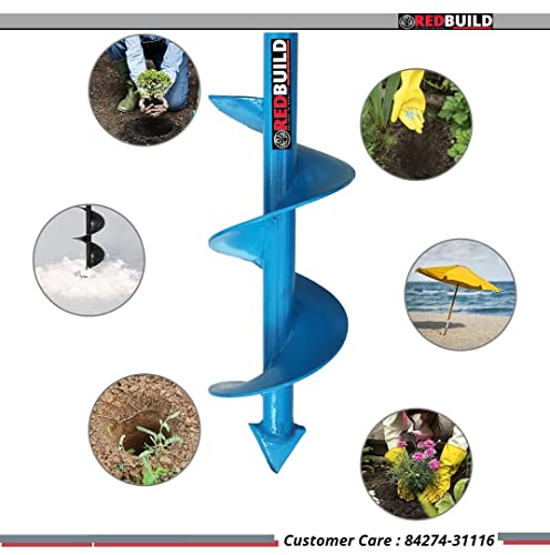 REDBUILD™ Blade Earth Auger Hole Digger | Hole Digger Gardening 6 Inches