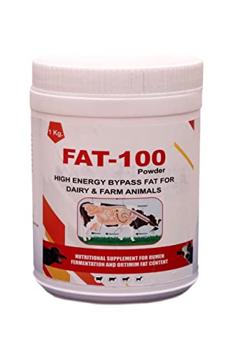 Pharma Rumen Bypass Fat for Cow Cattle Buffalo & Farm Animals/Nutritional Supplement for Dairy and Farm Animals/FAT-100 (1 Kg)