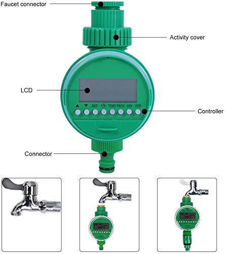 Pinolex Drip Irrigation Automatic Water Controller Timer For Garden Lawn