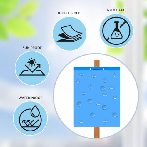 HEDO नीला PVC चिपचिपा ट्रैप (साइज़ 22 X 28 सेमी) गैर विषैला, थ्रिप्स, एफिड्स और व्हाइटफ़्लाई को नियंत्रित करने के लिए गैर-सूखने वाला 10 का पैक