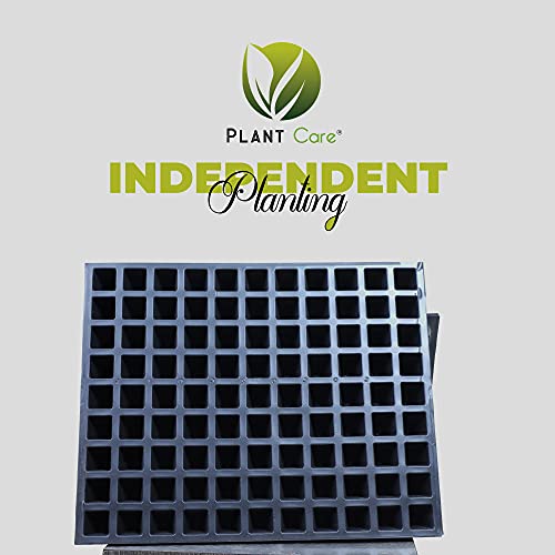 PLANT CARE Seed Starter Kit, 99 Cell Seedling Trays Gardening Germination Plastic Tray Nursery Pots Mini Propagator Plant Grow Kit Plug Tray for Seedling Germination (99 Cavity- 0.95mm)- Pack of 25