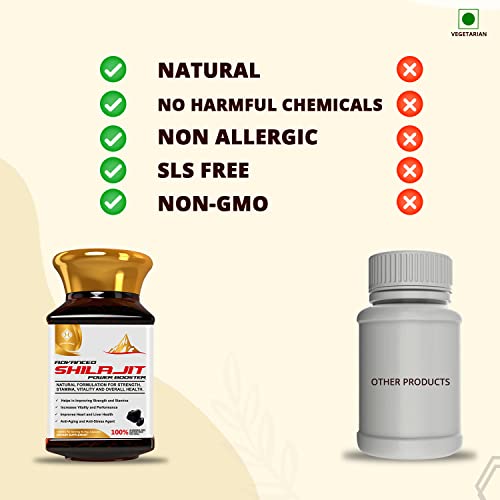 MOUNTAINOR Advanced Shilajit Power Booster Capsules with Saffron, Safed Musli, Ashwagandha - 1400MG (90 Veg Capsules) | For Enhanced Stamina, Vitality & Overall Wellbeing