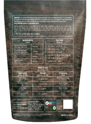 ACURO Saathee Super Potassium Humate for Home Plants, Gardens and Agriculture - Humic Acid, Nutrient for Growth (1 kg)