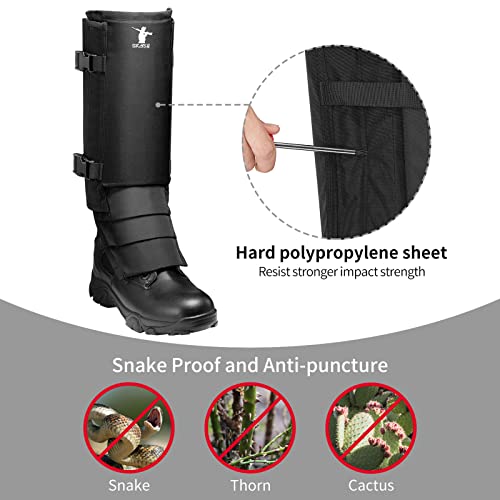 GearOZ Snake Gaiters, Waterproof Snake Guards for Lower Legs, Snake Bite Protection Chaps with 12 Individual PE Panels for Hunting Hiking and Farm Working
