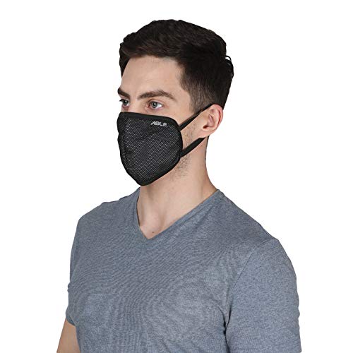 ABLE A95 Anti Bacterial Anti Pollution Anti Dust Reusable Protection Mask Unisex (Black & White Pack of 3)