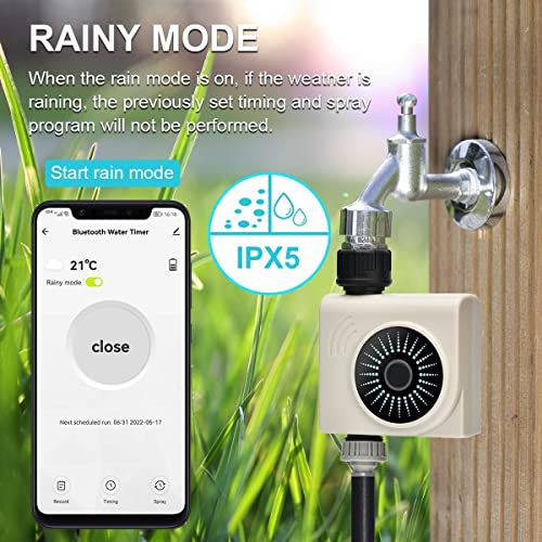 Pinolex® Water Timer Smart Digital Sprinkler Controller for Garden Hose Faucet Self Watering with WiFi Hub Wireless Remote APP Control Home Drip Irrigation System Flow Meter Gardening Purpose Lawn
