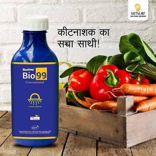 संगम ऑरगॅनिक स्टोअर्स बायो-99 हे सर्व कृषी उत्पादनांसाठी नॉन-आयोनिक सिलिकॉन-आधारित स्प्रे ॲडिटीव्ह आहे आणि कीटकनाशके आणि सूक्ष्म पोषक घटकांची प्रभावीता वाढवते 1 चा 500ml पॅक