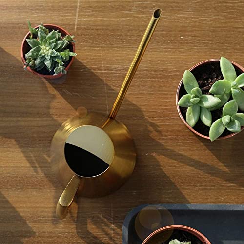 Ubersweet® Watering Can, 400ml/900ml/1500ml Stainless Steel Sprinkle Pot Long Mouth Garden Flowers Plants Flower Watering Tool for Indoor Outdoor Gardens Agriculture(400ml-gold)