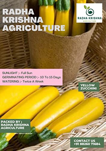 Radha Krishna Agriculture® Zucchini Vegetable Seeds | Yellow Zucchini Seed For Your Home Garden Pack of 30 Gram Seeds