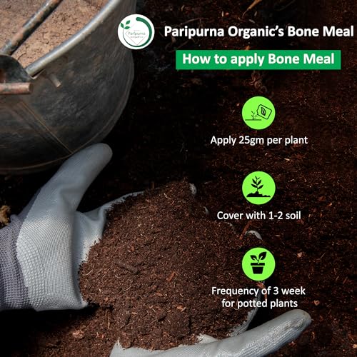 Paripurna Organics Bone Meal 1 kg Fertilizer For Plant | Steamed Bone Meal Natural Plant Fertilizer Home Garden All Kind of Plant