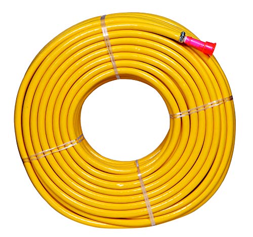 Flexzilla 12mm हाय प्रेशर हेवी ड्युटी ब्रेडेड वॉटर पीव्हीसी होज पाईप जोडण्यास सुलभ, गार्डन, कार वॉश, फ्लोअर क्लीन, स्प्रे गनसह पेट बाथ आणि पार्क (10 मीटर) | 3 वर्षांच्या रिप्लेसमेंट वॉरंटीसह पिवळा